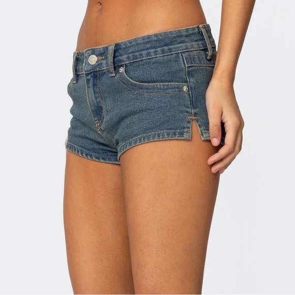 Edikted Jagger Low Rise Denim Shorts - Picture 5 of 7